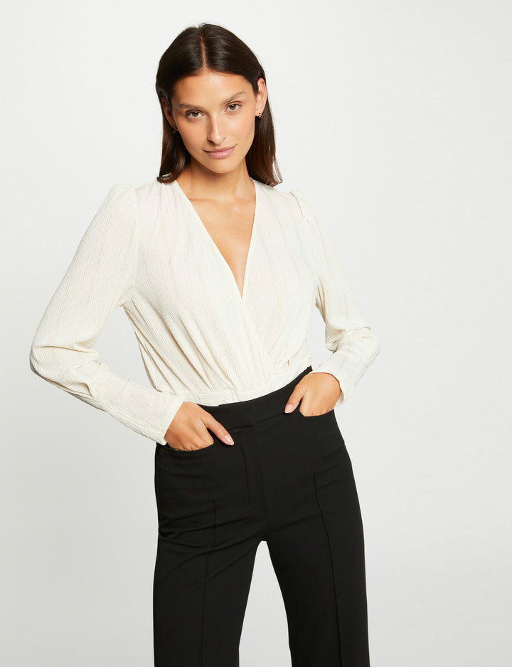Blouse manches longues col cache-coeur