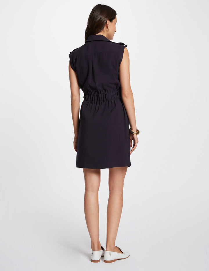 Robe courte droite zippée