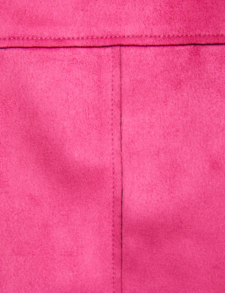 Blouson droit aspect suédine