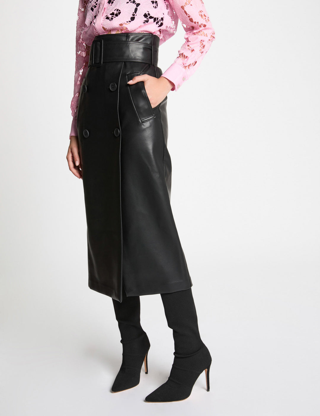 Jupe longue simili cuir