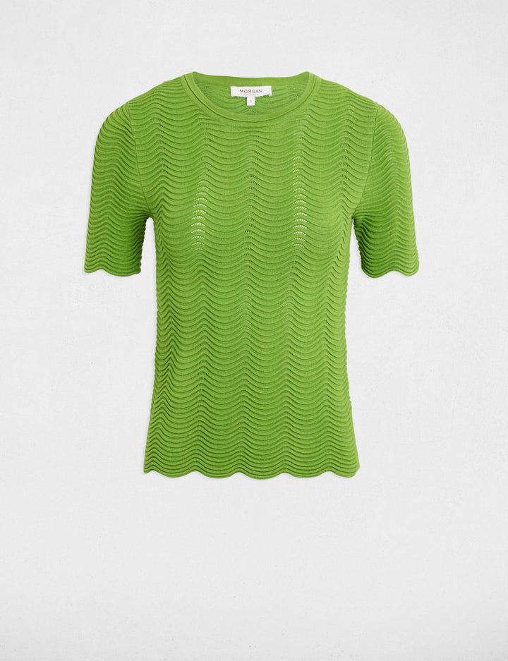 Pull manches courtes col rond