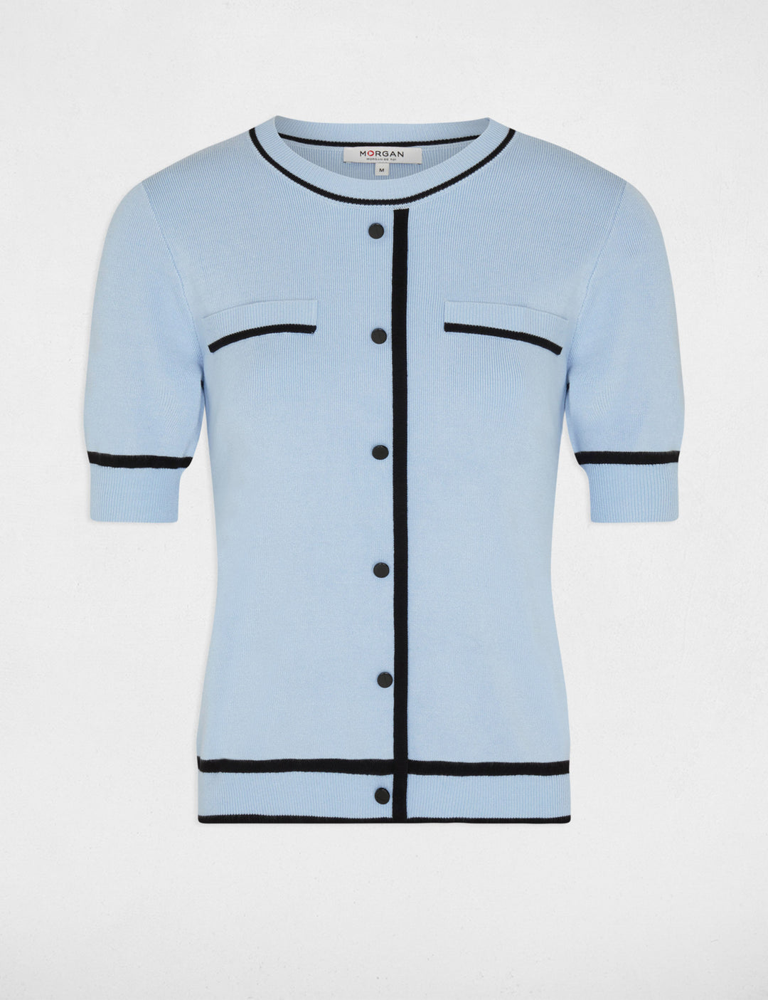 Pull col rond manches courtes
