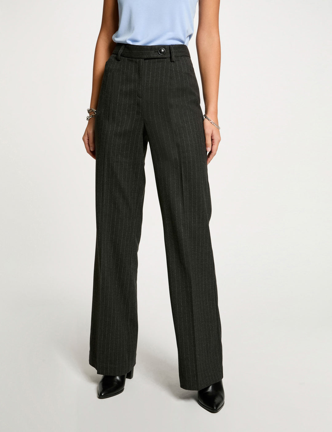 Pantalon large rayé