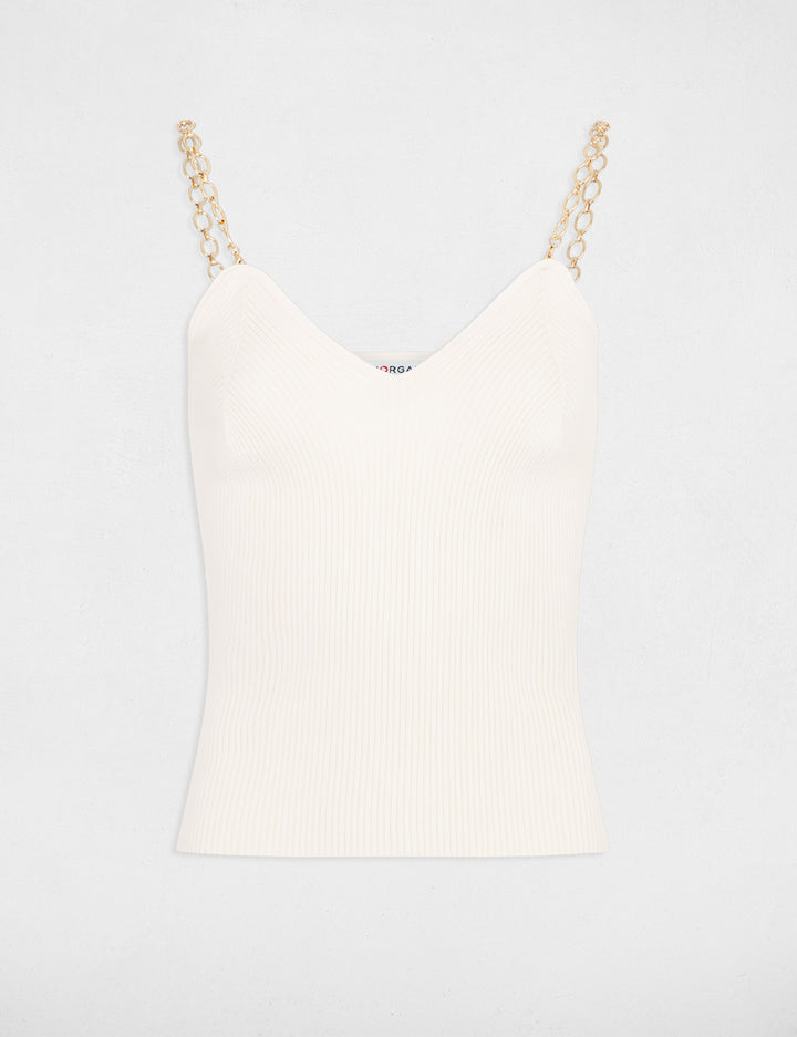 Top tricot bretelles chaînes