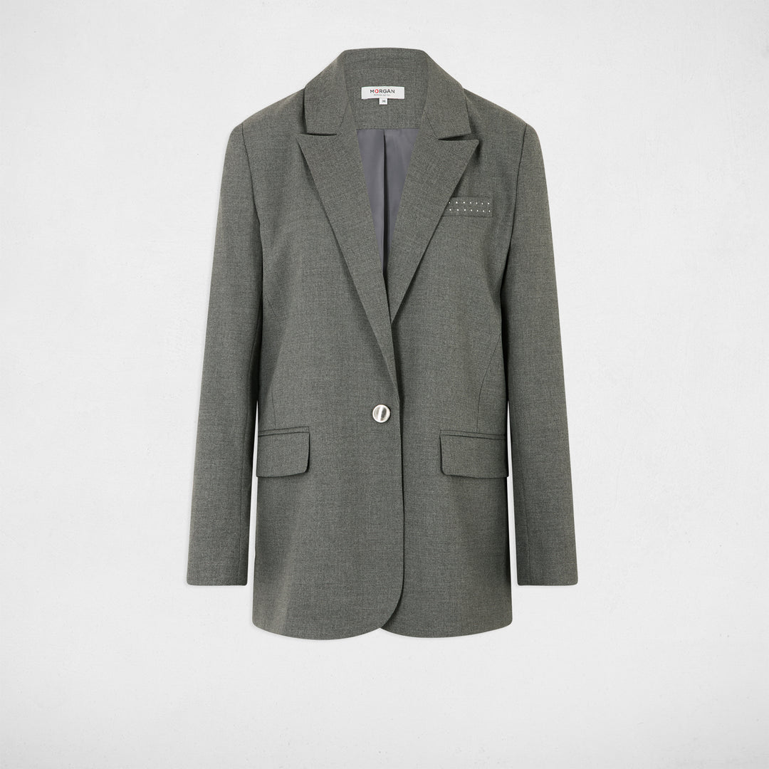 Veste longue détails cloutés