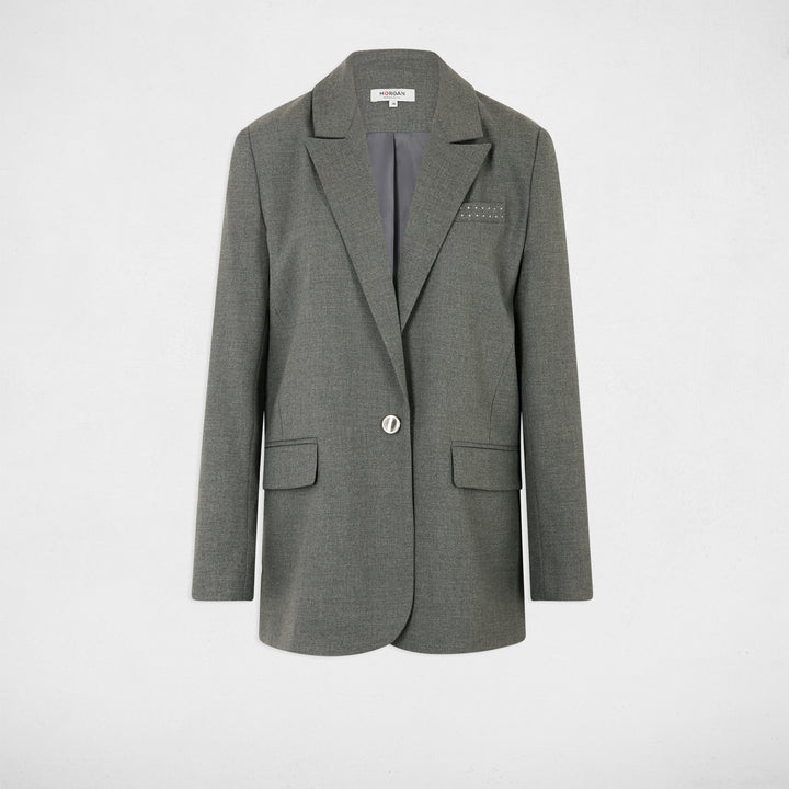 Veste longue détails cloutés