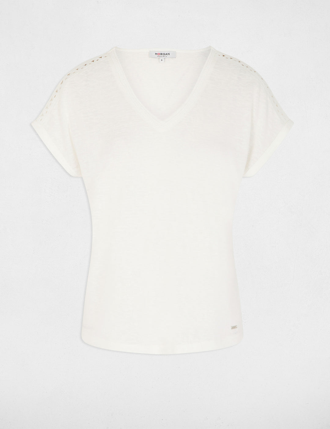 T-shirt col v manches courtes