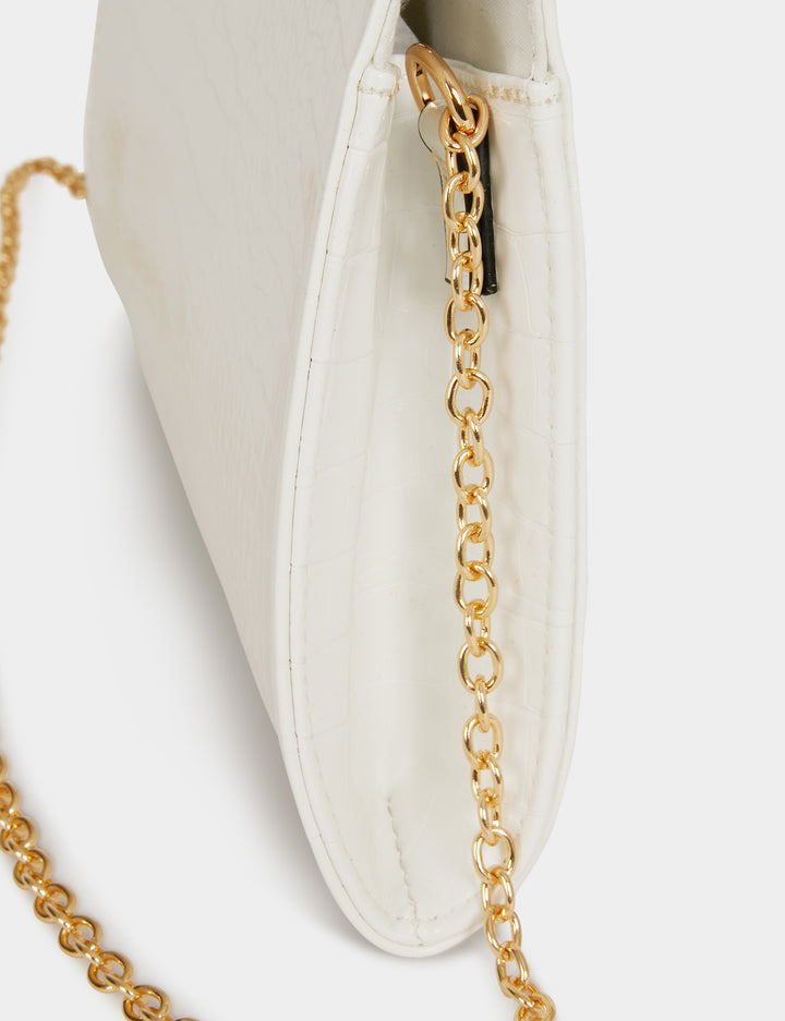 Sac pochette aspect croco