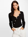 Pull manches longues avec boutons