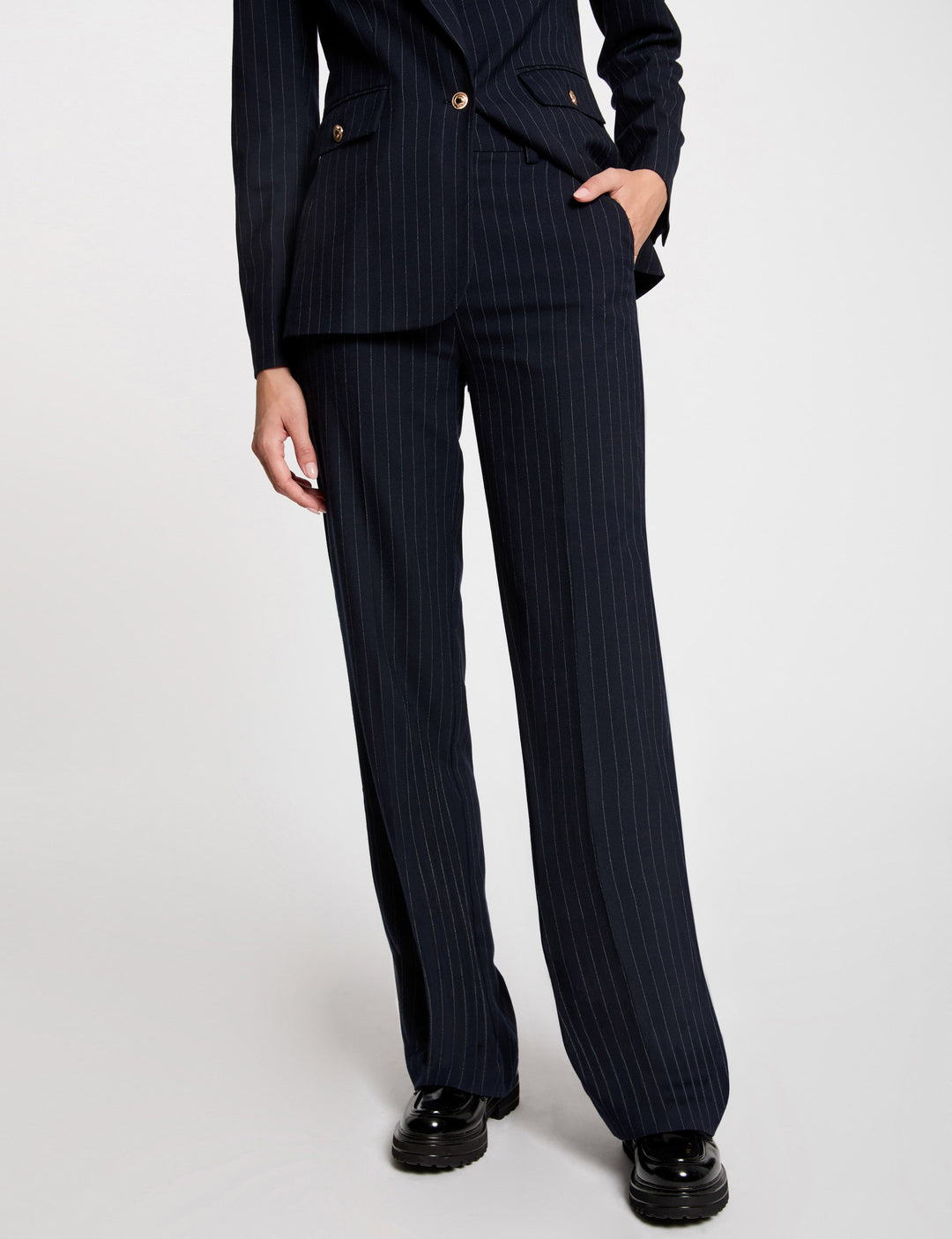 Pantalon flare à  rayures