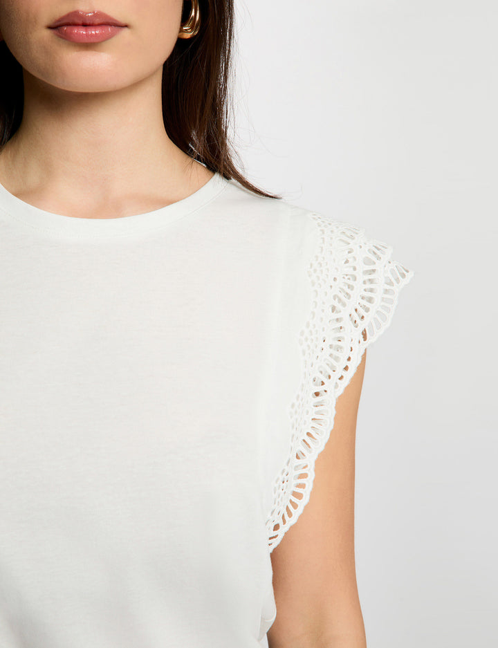T-shirt manches dentelle