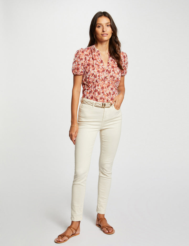 Blouse manches courtes imprimé abstrait