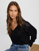 Pull col en V manches longues