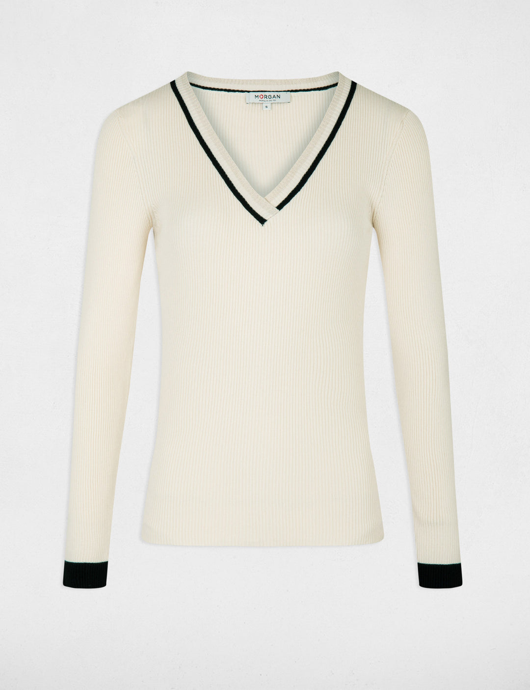 Pull manches longues col en V