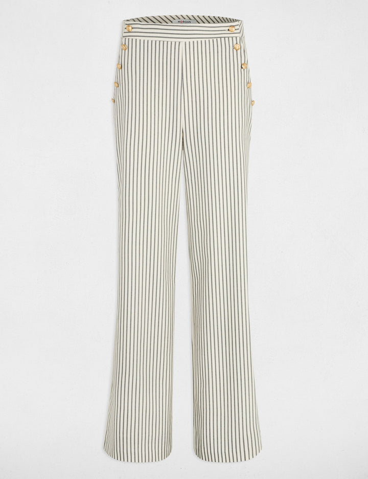 Pantalon large rayé