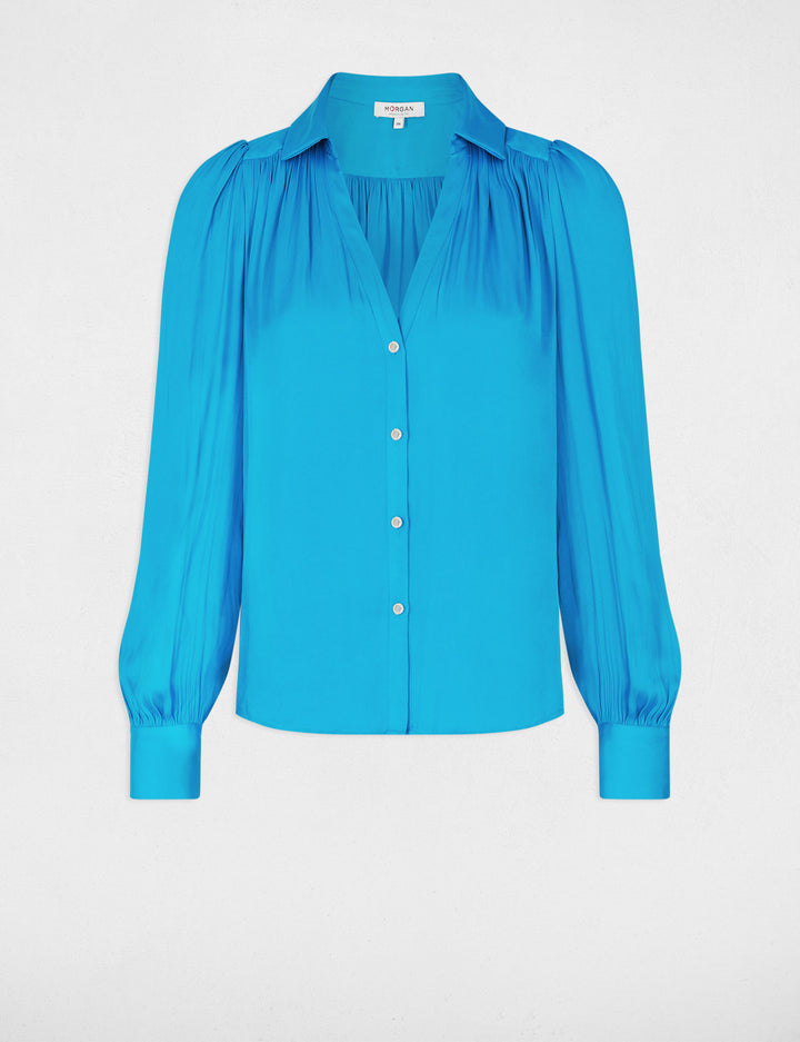 Chemise manches longues satin