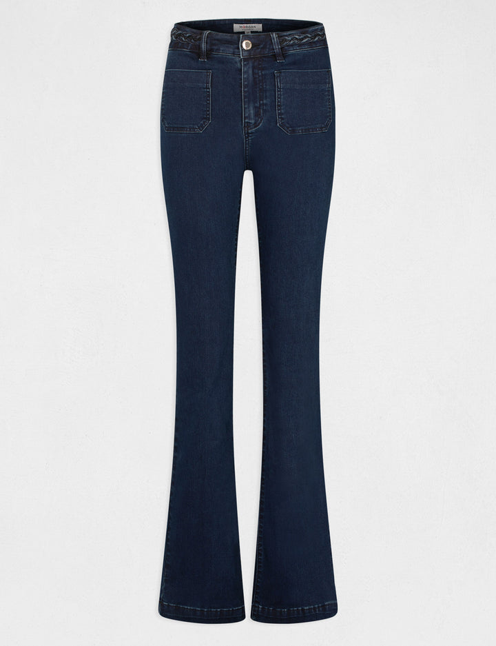 Jeans bootcut avec détails tressés