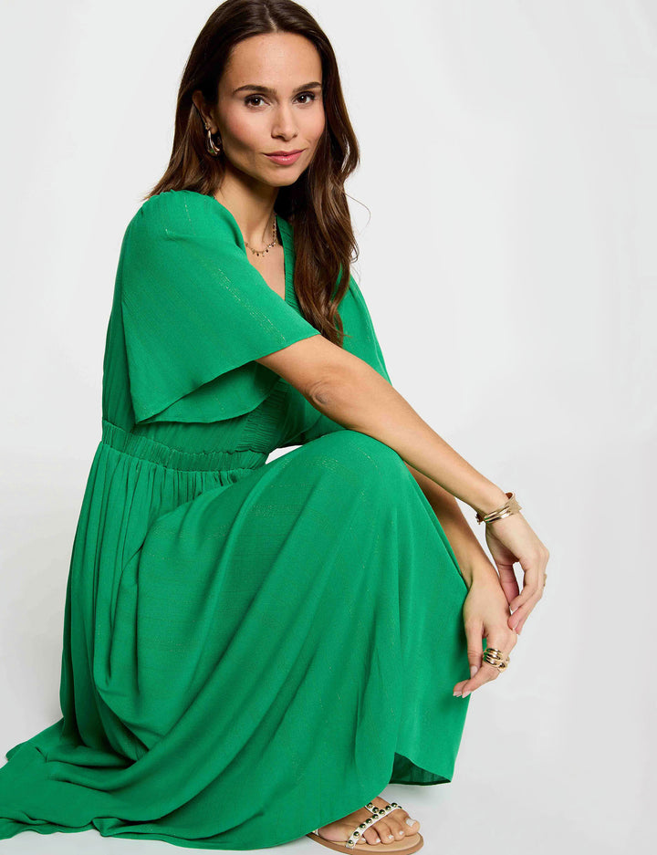 Robe longue col v