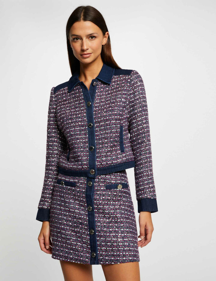 Veste droite détails en jean