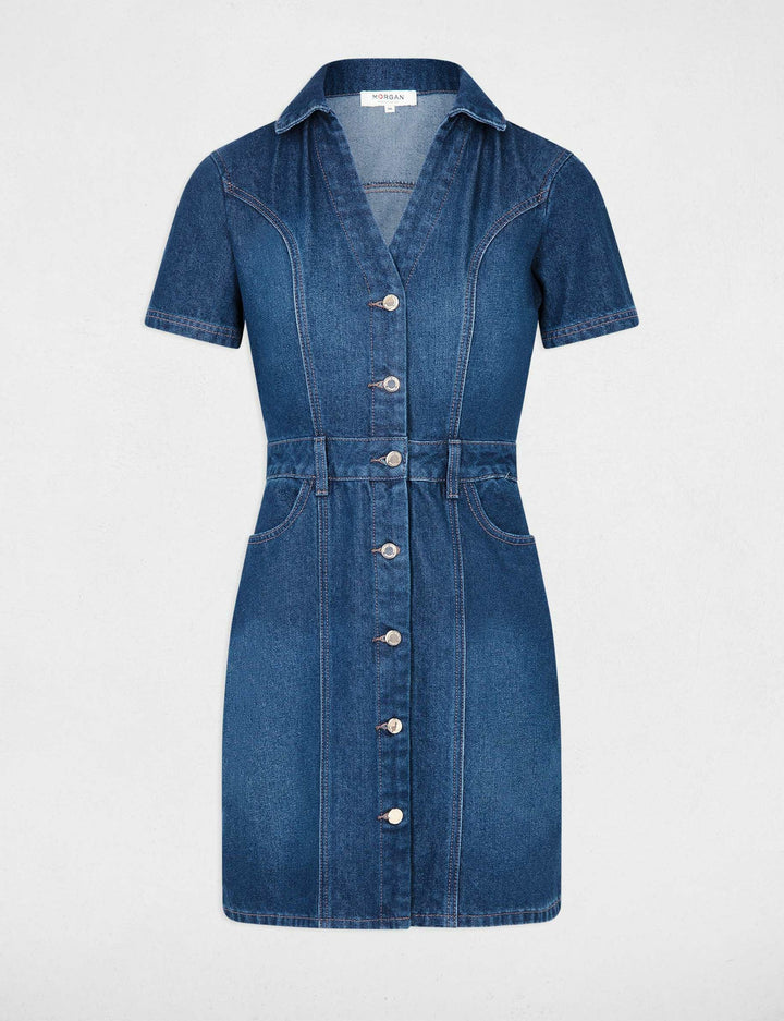 Robe courte ajustée en jean