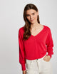 Pull col en V manches longues