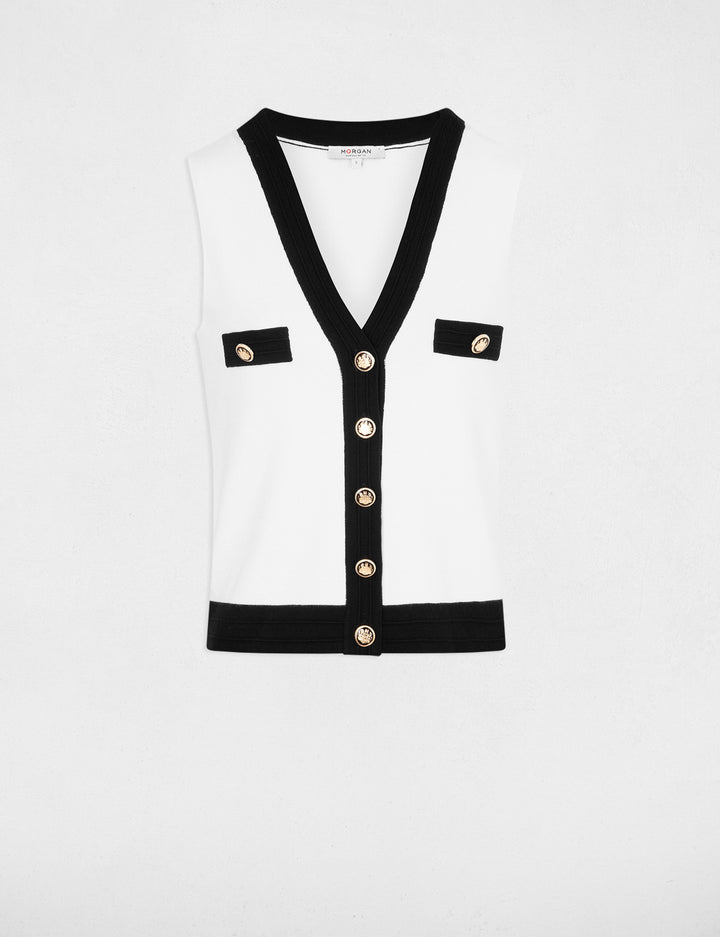 Gilet sans manches col en V