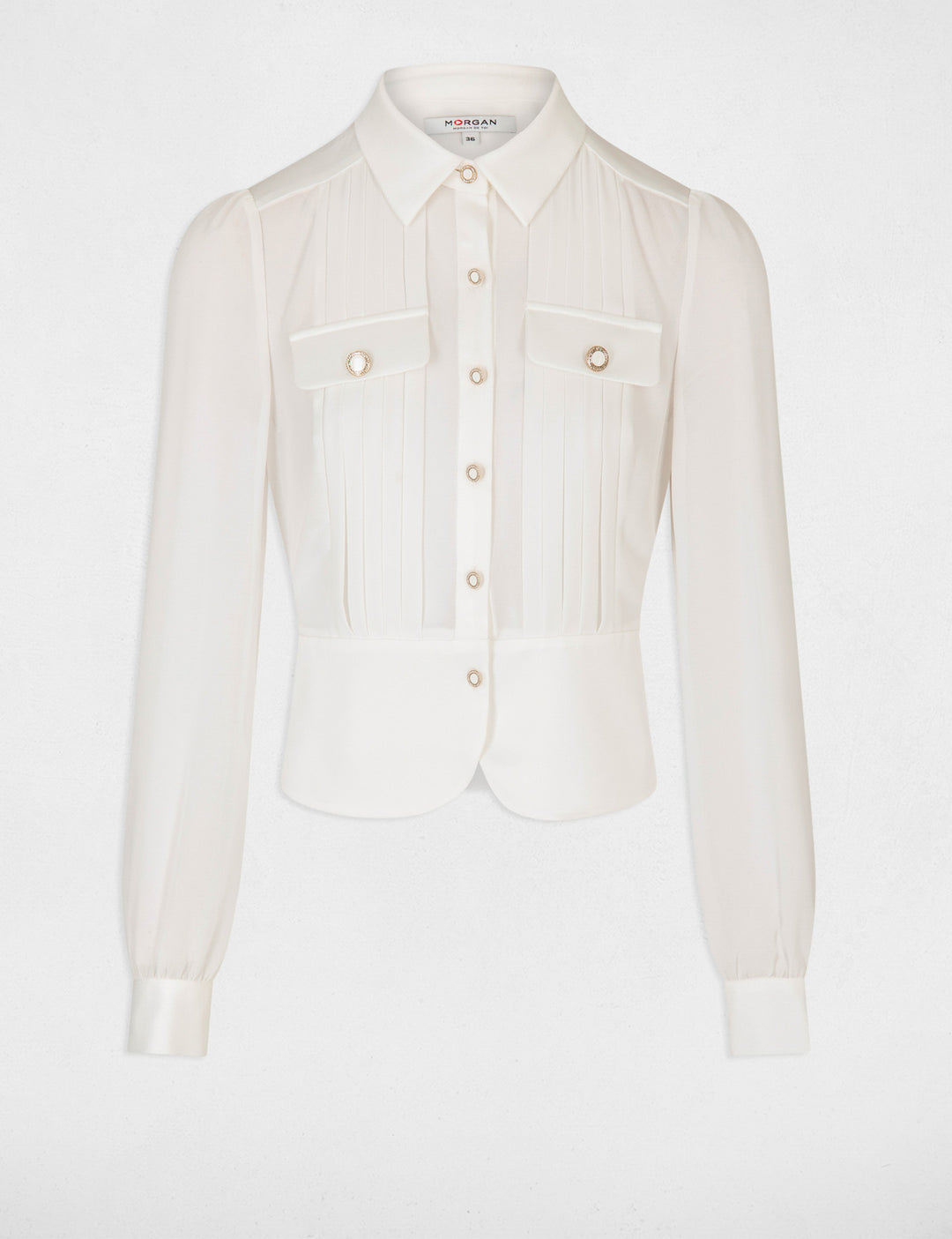Chemise manches longues avec plis