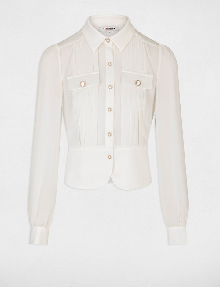 Chemise manches longues avec plis