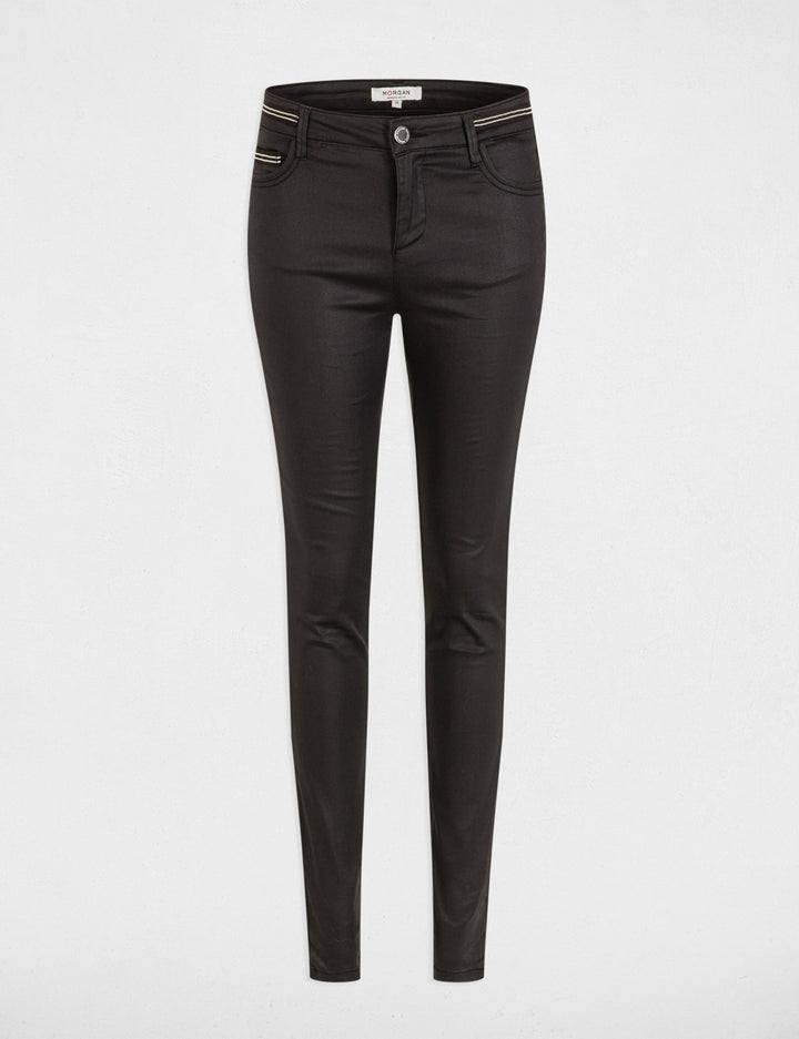 Pantalon slim enduit