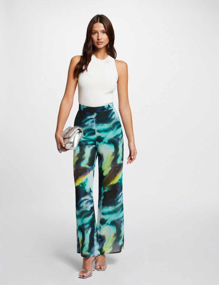 Pantalon large imprimé