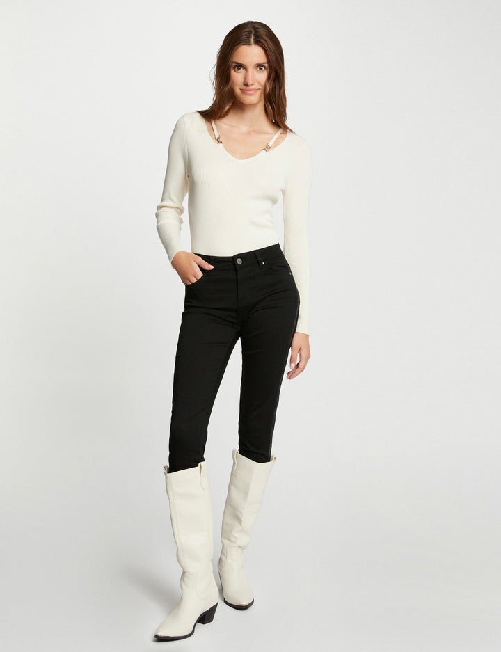 Pull manches longues avec boucles