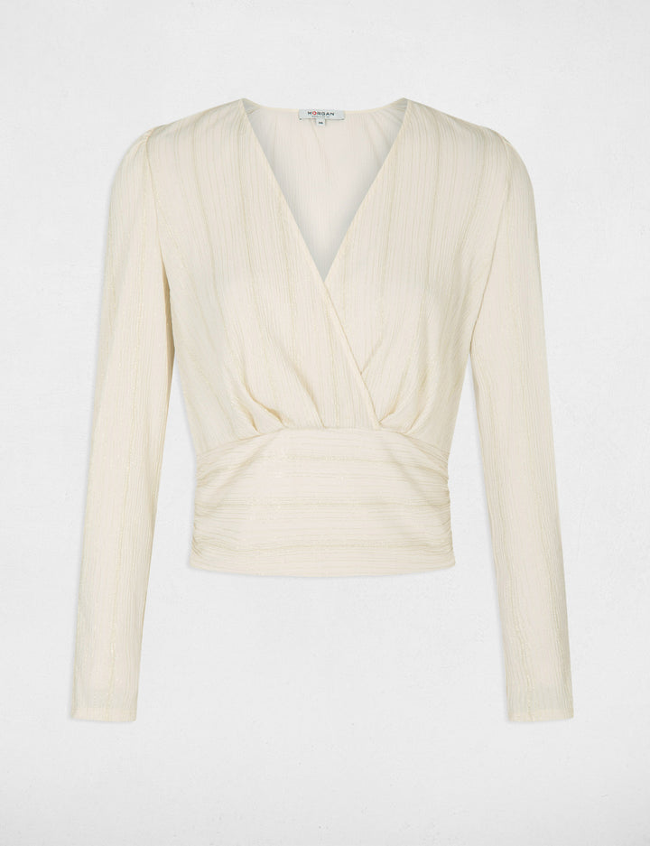 Blouse manches longues col cache-coeur