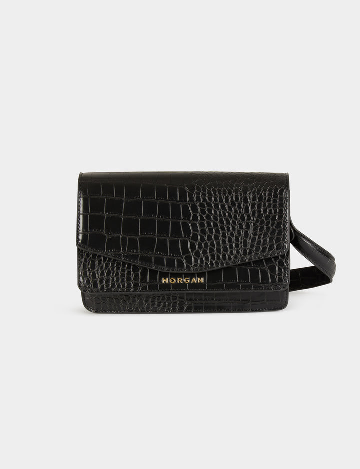 Sac baguette aspect croco