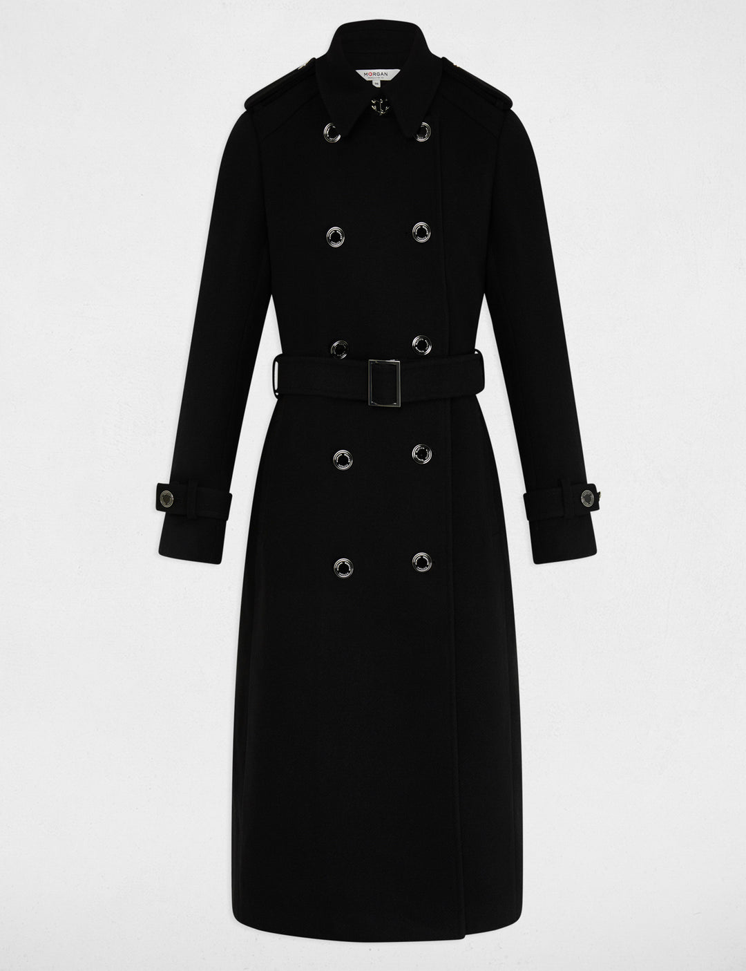 Manteau long ceinturé