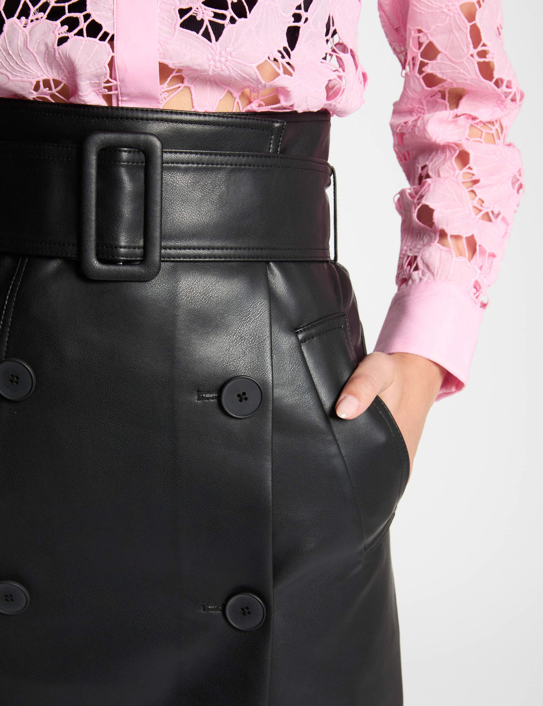 Jupe longue simili cuir