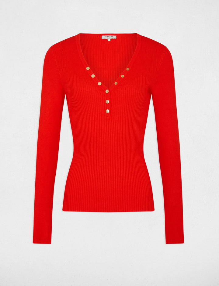 Pull manches longues avec boutons