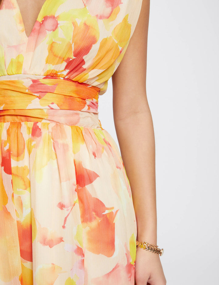 Robe longue droite imprimée
