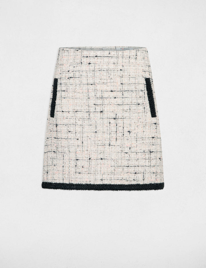 Jupe courte droite tweed
