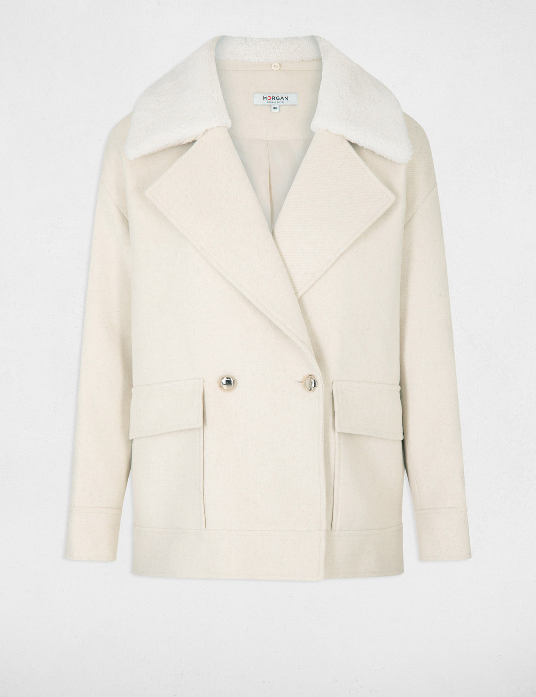 Manteau avec col fourrure amovible