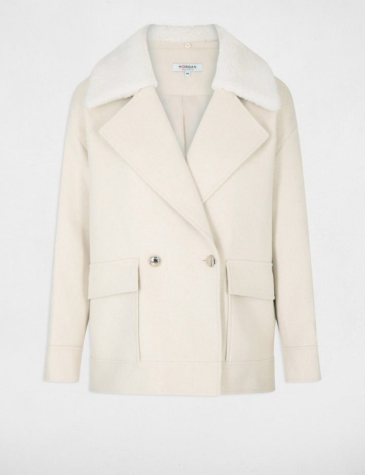 Manteau avec col fourrure amovible