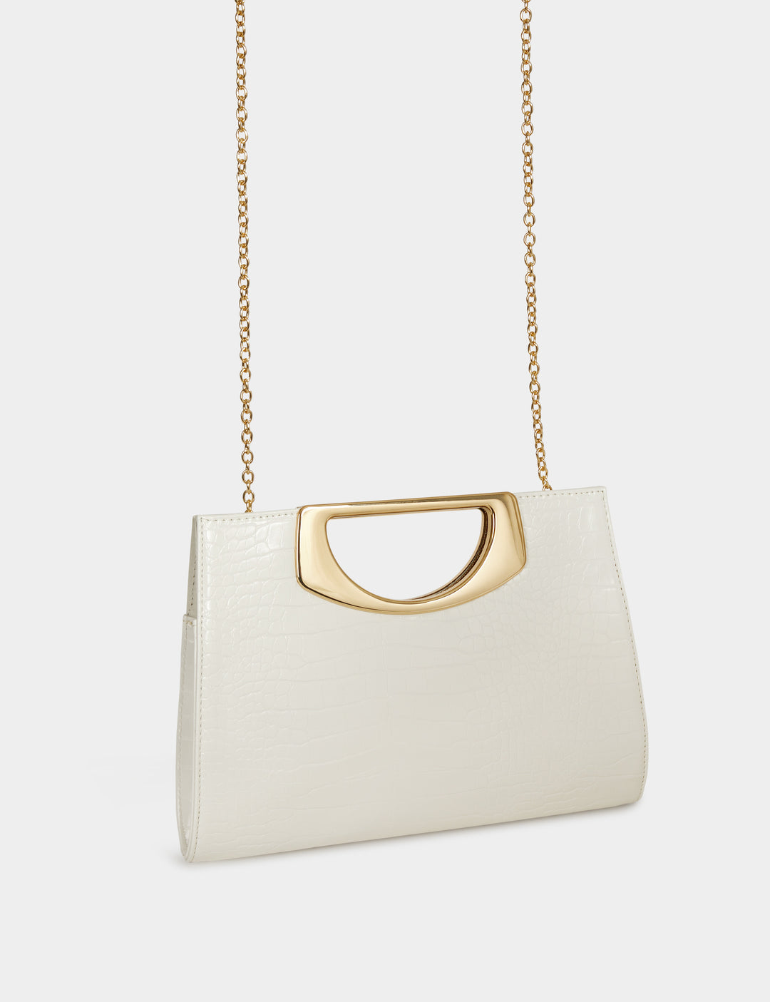 Sac pochette aspect croco