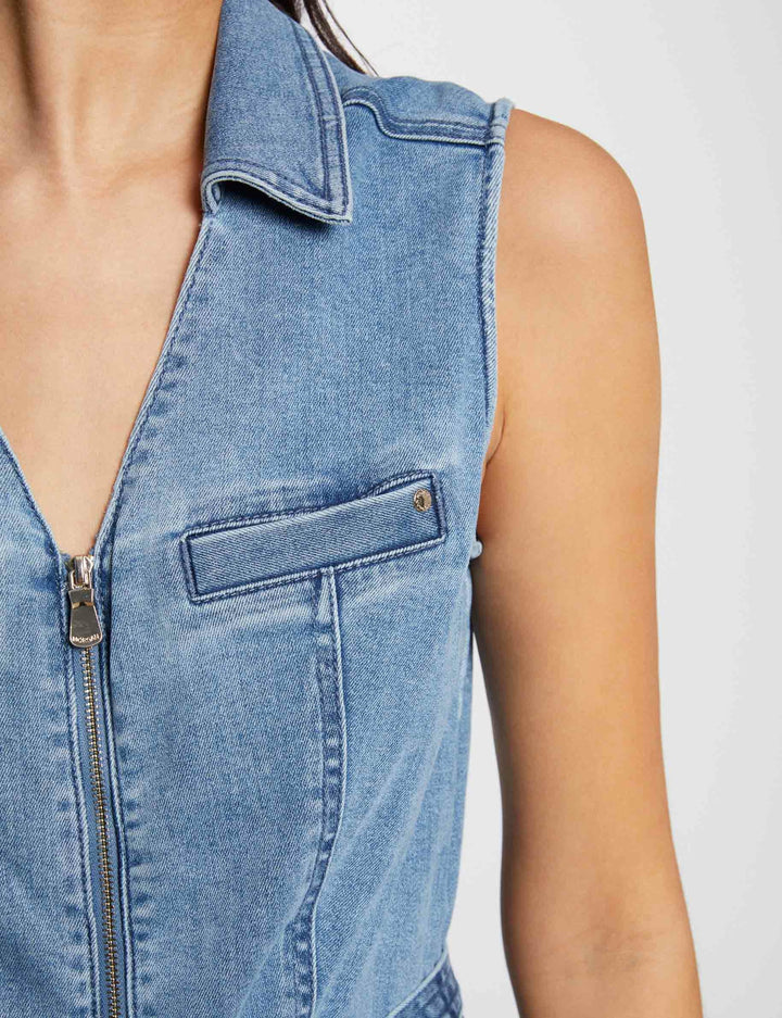 Combishort jean sans manches