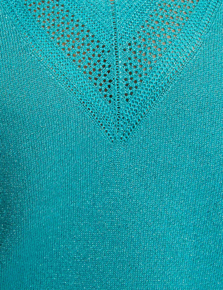 Pull col en V manches courtes