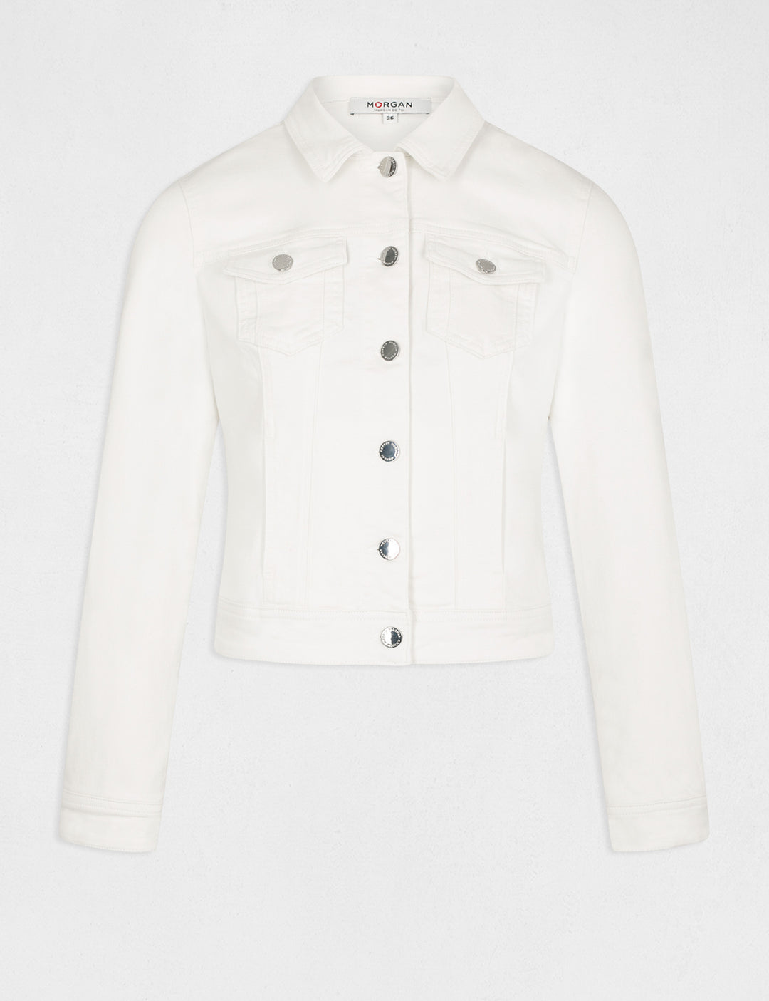 Veste droite boutonnée en jean