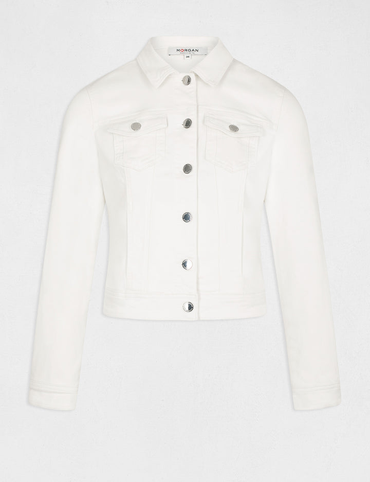 Veste droite boutonnée en jean