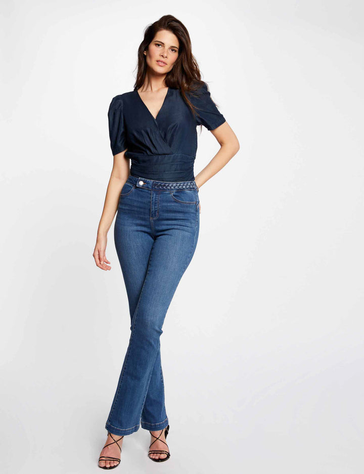 Jeans droit avec détails tressés
