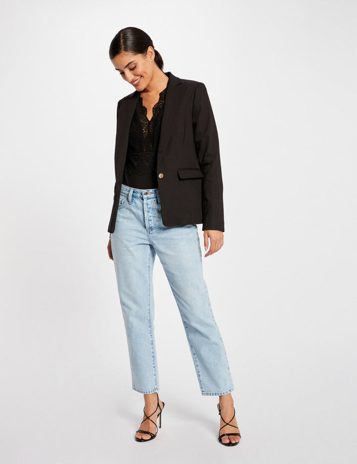 Veste tailleur droite boutonnée