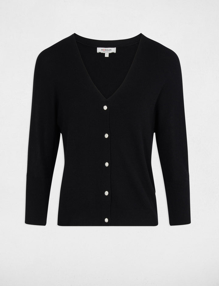 Gilet col en V manches longues