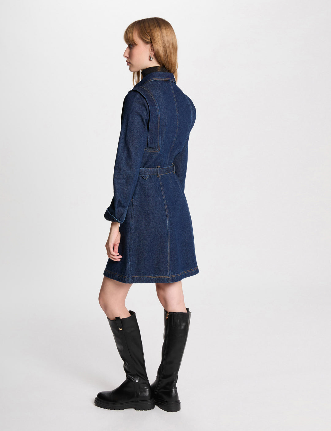 Robe ajustée boutonnée en jean