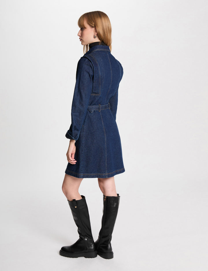 Robe ajustée boutonnée en jean